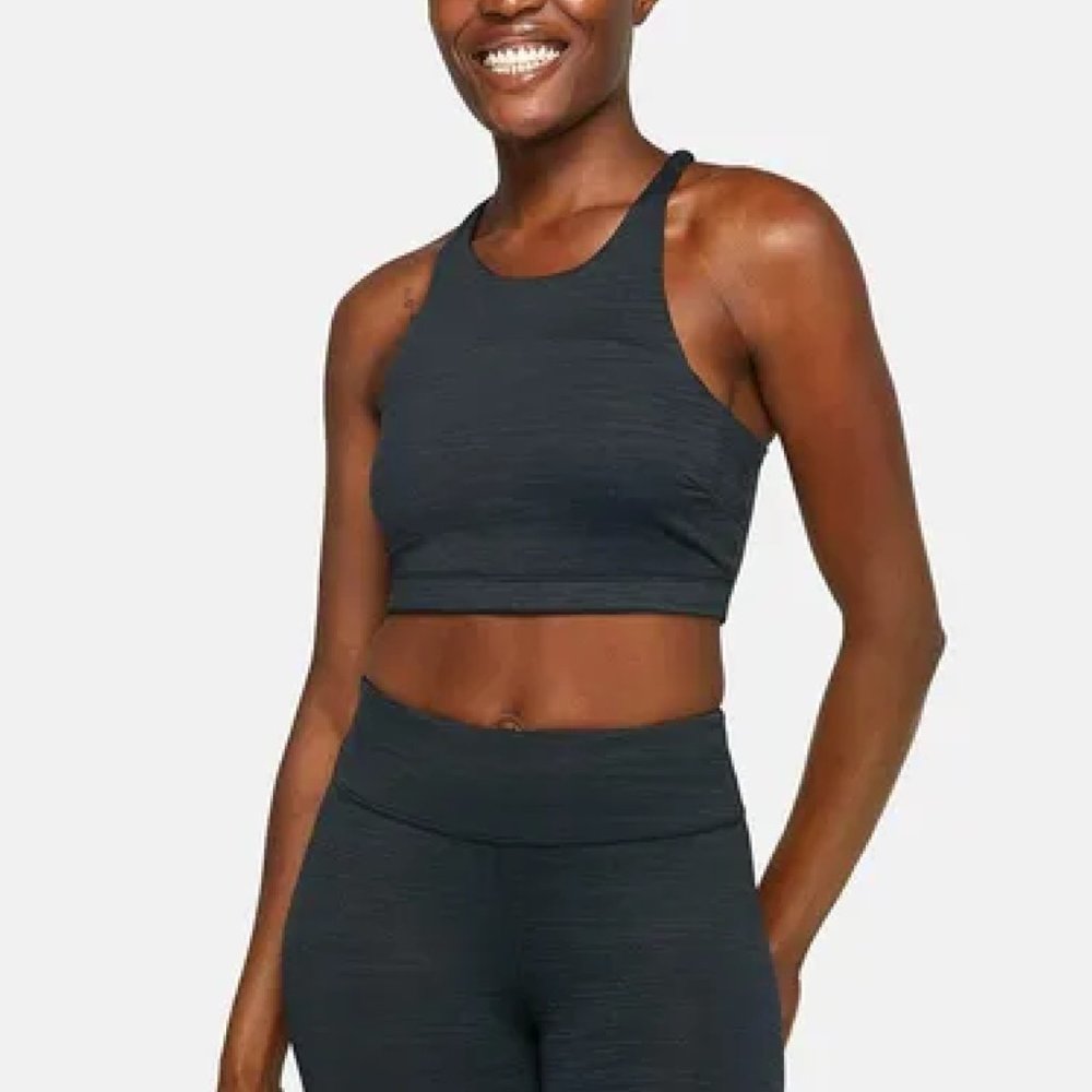 Outdoor Voices Tech Sweat Crop Top Dark Gray M